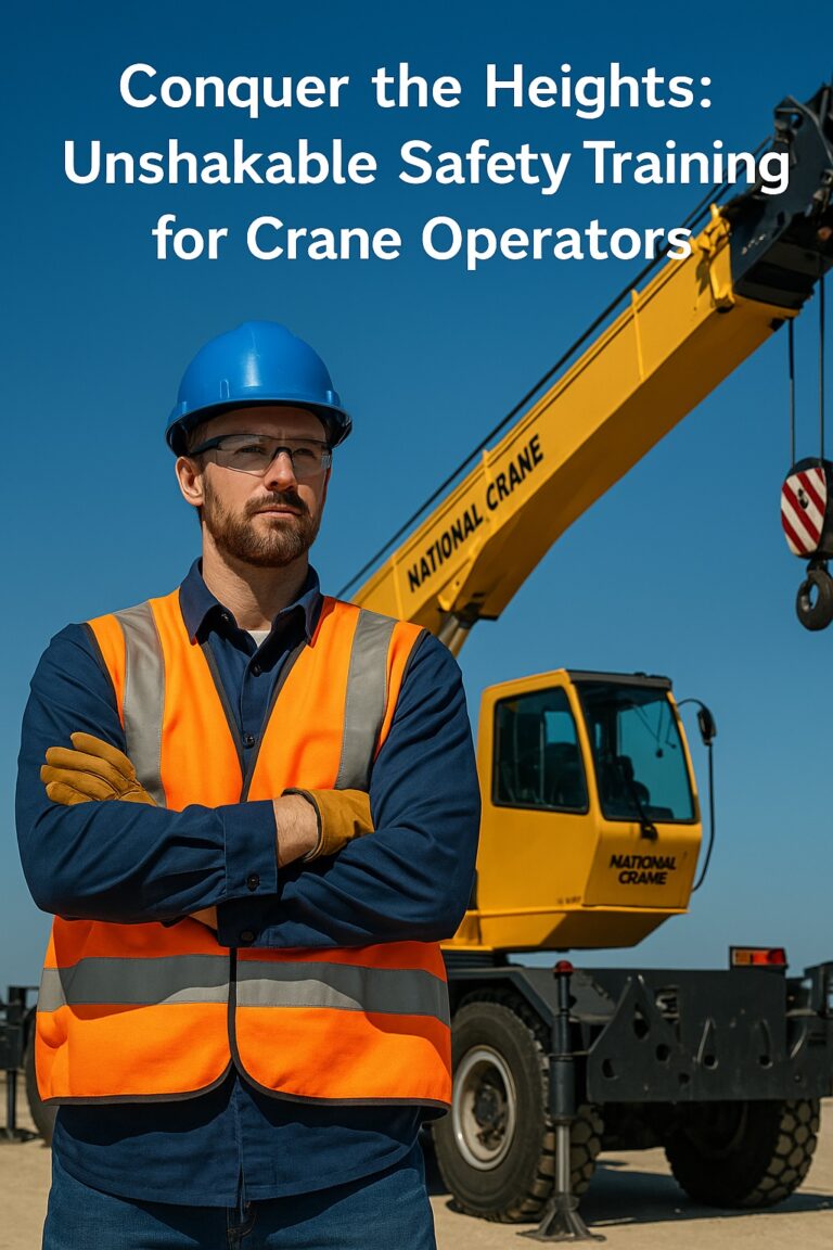 A professional crane operator undergoing hands-on safety training at a construction site.