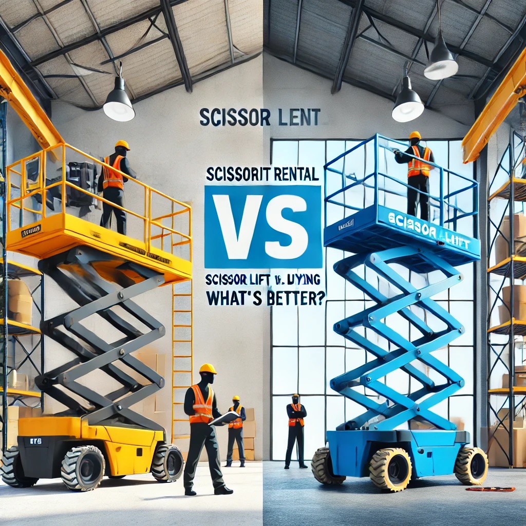 Comparison of Scissor Lift Rental vs. Buying – Key factors including cost, maintenance, and flexibility for making the right choice